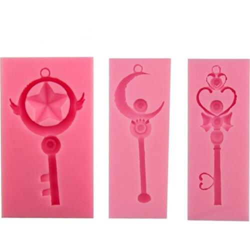 Cartoon Magic DIY Vintage Keys Silicone Cake Mold Styling Fondant Pudding Silicone Mould Decorating Tools Pastry