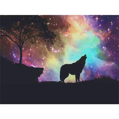 Animal Wolf Printed Canvas 11CT Cross Stitch Embroidery Kit DMC Threads Handicraft Knitting Needlework Hobby Package Mulina