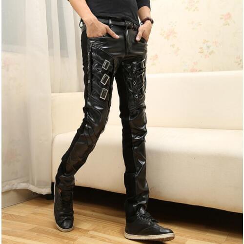 New arrival 2020 winter personality fashion men leather pants harem pant men feet trousers pantalones hombre pantalon homme