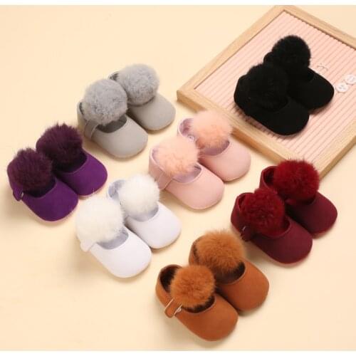 First Walkers For Newborns For Boys And Girls Non-Slip Soft Sole Flat Cotton Indoor Princess shoes walking shoes 0-18 Months