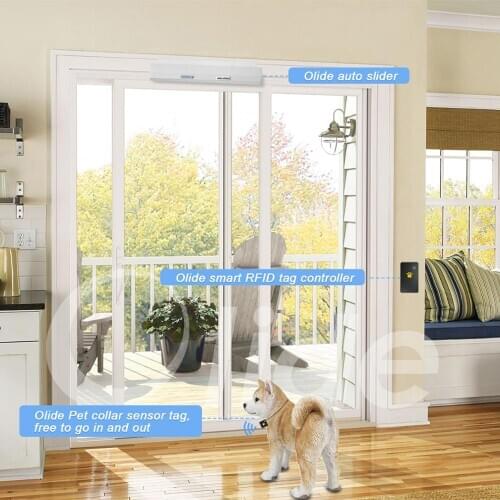 Olide Residential Automatic Door Slider with Pet Collar Sensor Tags