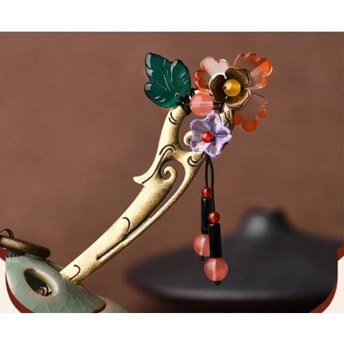 Hair Sticks Headwear New Women Flowers Leaf Shape Tiara DIY Vintage Retro Contracted Tassel Hair Jewelry Hairpin Barrettes