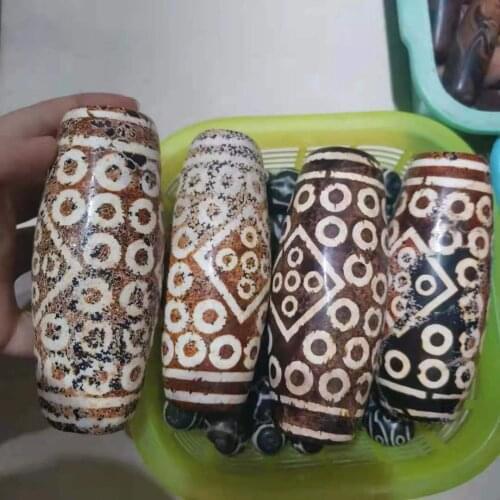 Rare natural unique variegated celestial stone dzi ornaments large ancient Ornaments multiple eyes mottled intriguing jewelry