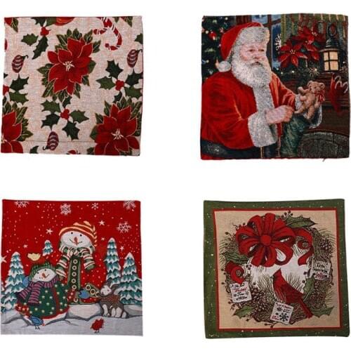 Christmas Cushion Cover 45*45 Pillowcase Sofa Cushions Pillow Cases Sofa Bed Breathable Linen Pillow Covers Home Decor