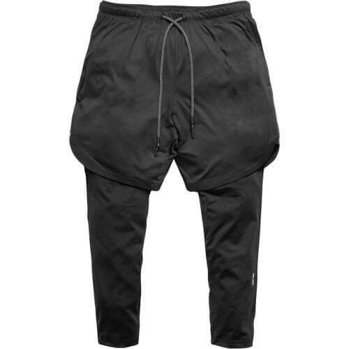 New large size Double-Deck Men Shorts Fitness Bodybuilding Breathable Quick Drying Gyms Shorts Men Joggers Running Shorts