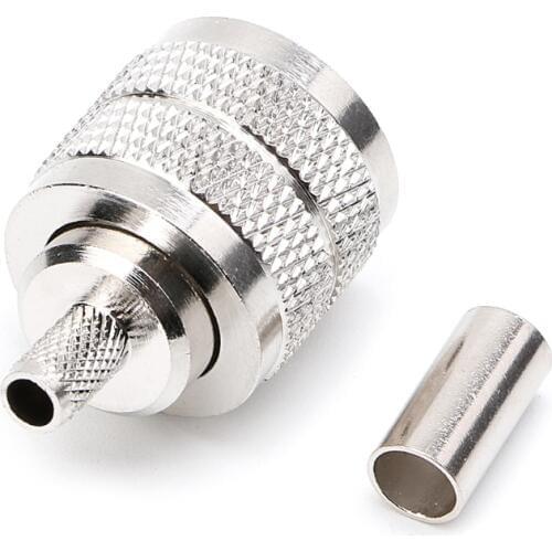 10PCS UHF Male PL259 Plug Crimp RG58/142 LMR195 RG400 Screwed Coupling Connector