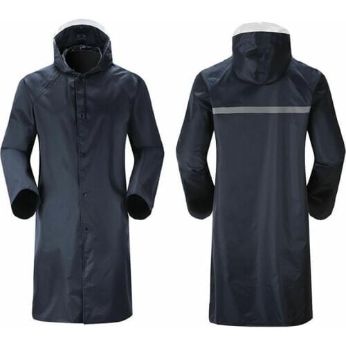 Outdoor Mens Waterproof Raincoat Lightweight Casual Hooded Rain Coat Long Coat