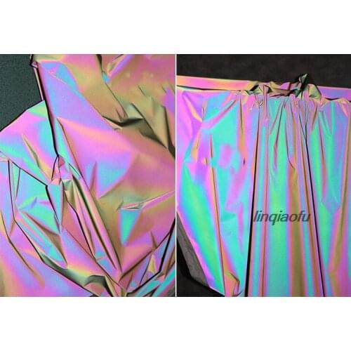 Shadow reflective clothing fabric Colorful night reflective fashion windbreaker fabric