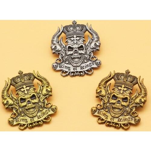XM-funny Crown Skull Eagle Brooch Alloy Enamel Metal Badge Denim Suit Pin Anime Accessories