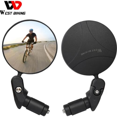 WEST BIKING Bicycle Rear View Mirror 360 Rotate Adjustable Back Sight Reflector 17-22MM MTB Bike Handlebar Mirrors Accessories