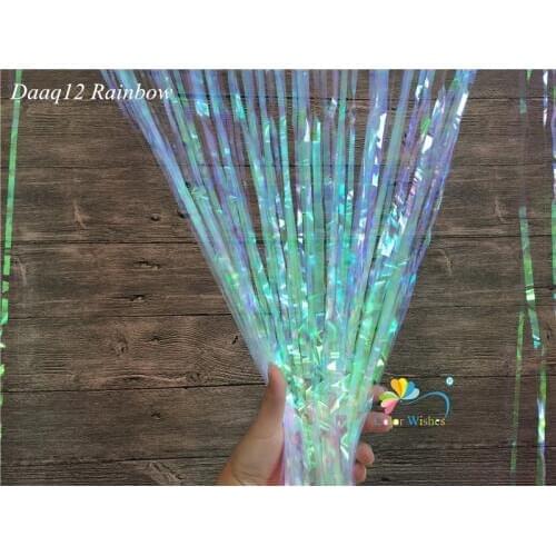 1*2M Metallic Rainbow Foil Fringe Shiny Curtains Background Party Photo Booth Backdrop Wedding Birthday Decorations