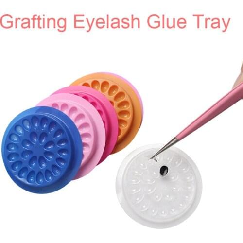 10Pcs Hot Sale Colorful Disposable Plastic Flower Eyelash Holder Sticker Glue Adhesive Pallet For Eyelash Extension Makeup Tools