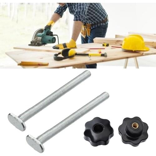 2 Sets T Slot M8x100mm T-Slider Bolt With Thumb Knob For Woodworking T-slot / T- Track