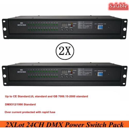 2Pcs/Lot New Arrival 24 Channel DMX Power Switch Pack 24CH DMX Switchboard For Professional Dj Disco Stage Lighting Shows