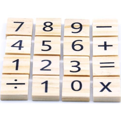 20mm 100pcs Mixed Numbers/ Digital Symbols Nonporous Wooden Scrapbooking Carft for Decoration Diy Block Teaching Materials