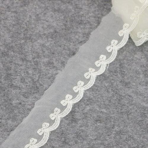 5 yards 4cm custom-made Beige white lace DIY ornaments decorative wedding dress headdress lace material