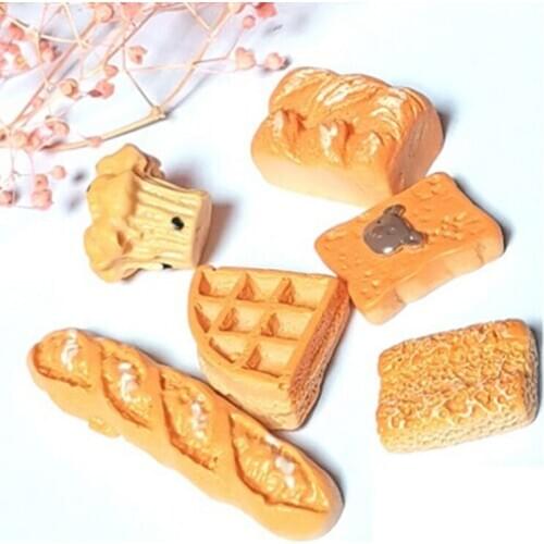 6Pcs/set 1:12 Bakery Bread Kitchen Food Items Miniature Vintage Accessories for Dollhouse Mini Artificial Bread