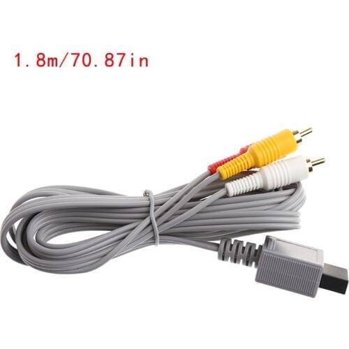 Audio Video AV Stereo 3 RCA Composite Cable 1.8M For Nintendo Wii Game Console