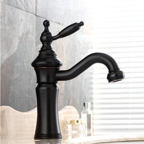 Free shipping NEW ARRIVAL single hole black Oil rubbed bronze clour bathroom basin mixer faucet vessel sink faucet