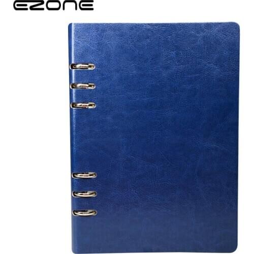 EZONE A5 Loose-leaf 6 Holes Ring Binder Notebook Set Creative PU Imitation Leather Notepad Business Notebook Office Stationery