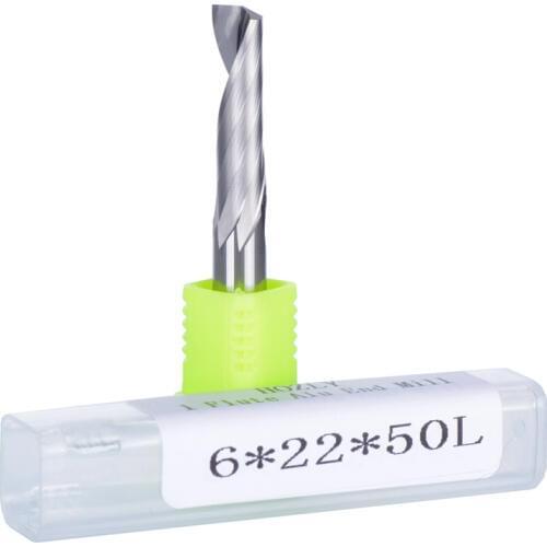 2Pcs 6x22mm Single Flute Milling cutters for Aluminum CNC Tools Solid Carbide,aluminum composite panels