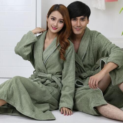 Women Bathrobe 100% Cotton Nightgown Sleepwear for Girls Briedsmaid Towel Fleece Long Plus Size Thickened Hotel Robe Home Autumn