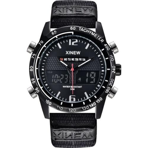 Chronograph Business Army Watch Mens Fashion Leather Band Military Sports Dual Time Digital Watches Relojes Lujo Marcas Men 2021