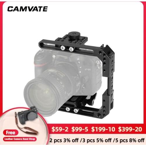 CAMVATE Camera C-frame Cage Rig With Manfrotto Quick Release Baseplate & NATO Safety Rail Cheese Bar & Top/Bottom Cross Bar New