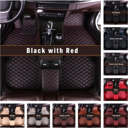 Custom Leather Car Floor Mats For Mitsubishi ASX 308 Eclipse cross Grandis Montero Lancer Pajero Outlander Foot Mats Accessories