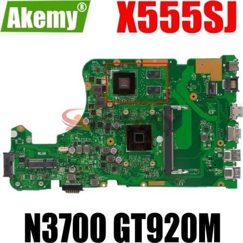 AKEMY X555SJ Laptop motherboard for ASUS X555SJ original mainboard N3700 GT920M