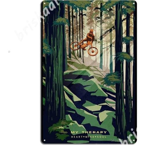 My Therapy: Mountain Bike! Metal Signs Wall Cave Bar Cave Design Wall Decor Tin sign Posters