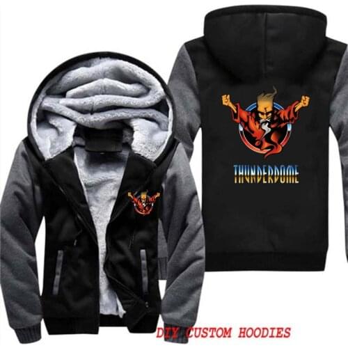 Mens Hoodies Sweatshirt Thunderdome Wizard Logo Hardcore Techno And Gabber Males Thick Casual Jackets Coats Tracksuit Oversized