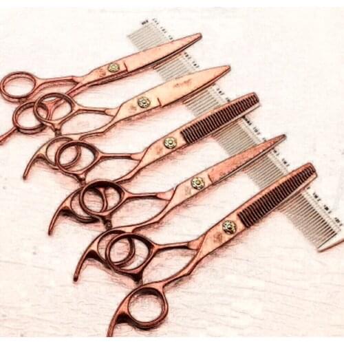 6 Professional Hair Salon Structure Scissors Set Cutting Barber Haircut Thinning Shear Scissors Hairdressing Hair Tools Scissors