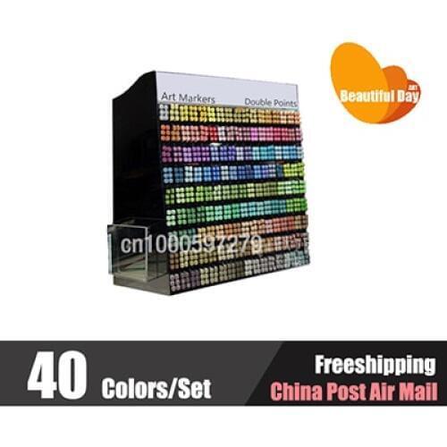 New Arrival!! Alcohol based third generation alcohol based art markers 40 colors set with free bag,freeshipping