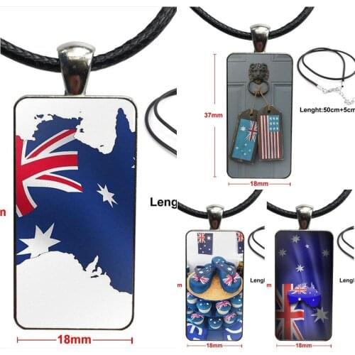 New Australian Australia Flag Glass Pendant Galaxy Pendant Necklace Women Steel Plated Necklaces Jewelry For Christmas Gift