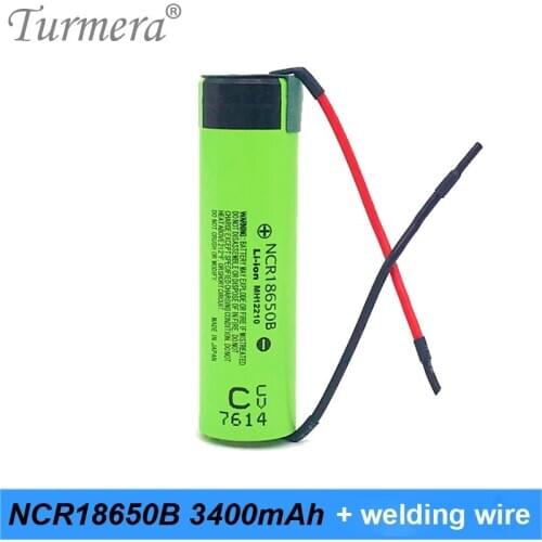 Original Battery NCR18650b 3.7v Battery 18650 3400mah for Power Bank and Screwdriver + Welding Wire Turmera 3400mAh Battery