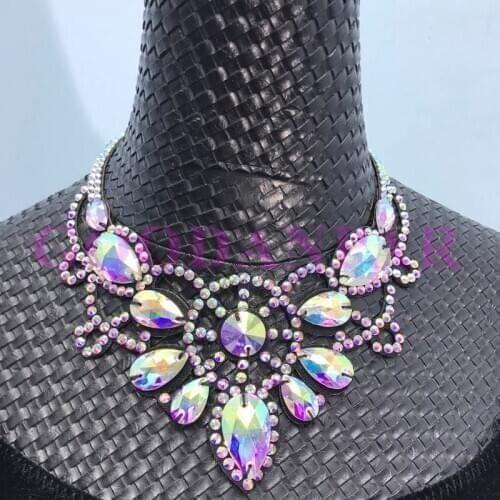 GOODANPAR Necklace With Water Drop Delicate RhineStone Clothing Accessories For Ballroom dance dress