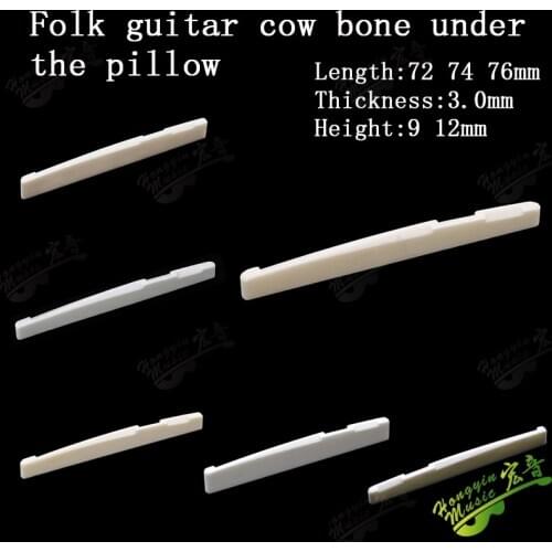 1 PCS Real Ox bone 6 String Guitar Bridge Saddle Part For Folk Acoustic Guitar Bridge Saddle 72mm/74mm/76mm/80mm/100mm* 3.0*9/12