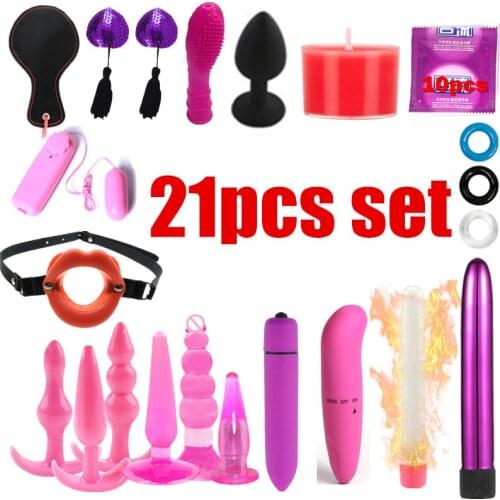Sex shop Vibrator Butt Anal Plug Set bdsm Sensuality Vibrating Butt Beads Kit Sexual prostate massager Sex Toys For womenCouples