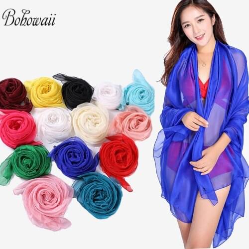 Candy Colors Scarf Women Chiffon Pashmina Shawl 185 X 120cm Oversized Long Fular Summer Foulard Femme Hijab