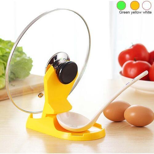 Folding Based Ladle Pot Rack Plastic Lid Pan Holder Spoon Rest Creative Cooking Pots Stand Kitchen Utensils B88