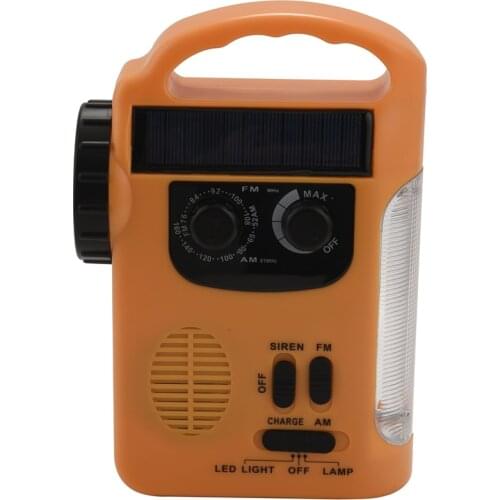 Cell Phone Charger Radio, Led Flashlight Radio, Led Lantern Radio, Siren, Rechargeable Batteries, Hand Crank, Solar Power Radio