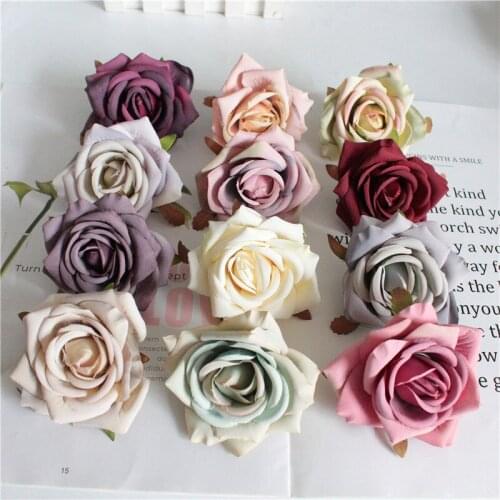 Wedding Decoration 2PCS DIY Simulation European Style Rose Flower Head Wreath Hairpin Accessories Silk Head Flower Corsage 7CM