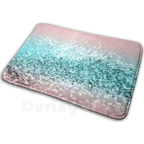 Tropical Summer Vibes Glitter #1 #decor #art Carpet Mat Rug Cushion Soft Color Digital Manipulation Light Pink Green