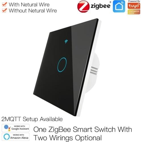 EU Tuya ZigBee Smart Light Switch Glass Touch Panel Wireless Interuptor 1/2/3 Gang Remote Control Tuya Alexa Google Home New