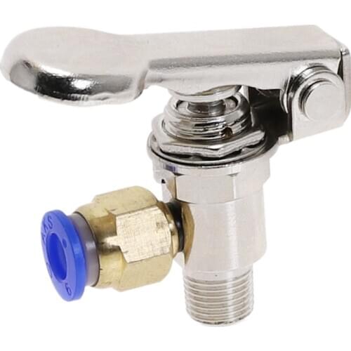Exhaust valve 3 Way M5 Female 1/8" Male Thread Button Switch TV-3P Air Pneumatic Mechanical Valve w Fiittings