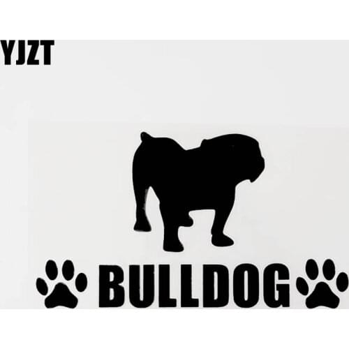 YJZT 15.5CM×8.8CM Interesting Animal Bulldog Vinyl Car Window Bumper Sticker Decal Black/Silver 8C-0535
