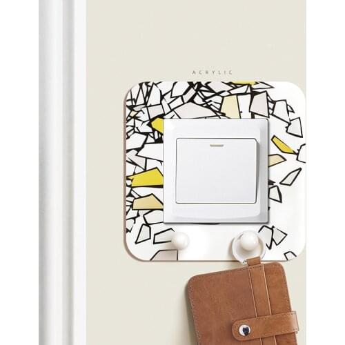 Abstract cartoon Switch Sticker Modern switch decorative frame Socket protective cover with Hook self-adhesive wall sticker