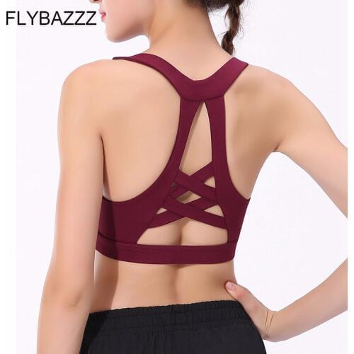 Female High Impact Shockproof Sports Bra Women Net Yarn Breathable Push Up Yoga Bra Running Fitness Gym Workout Bra Tank Tops