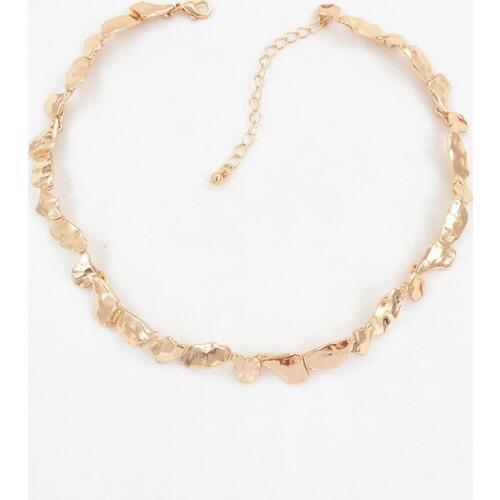 Choker Necklace Handmade Hammered Metal Ins Geo Necklaces Korean Women Fashion Party Minimalist Jewelry Minimalism Accessories